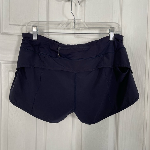 Lululemon Speed Up Low Rise Lined Running Shorts 2.5” Navy Blue Size 10 - Picture 3 of 6